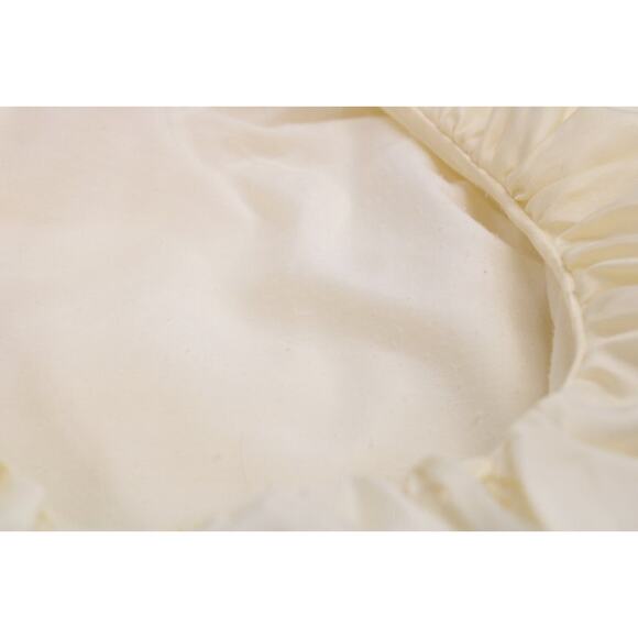 Vtg Satin Flannel Nightshirt Nightgown L Romantic Poetic Style Cream off white - Picture 2 of 10